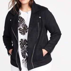 Suede Moto Jacket in Black NWOT
